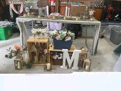 Wood Wedding Table Sign Set Brown/White “I’m Her Mr” “I’m His Mrs”