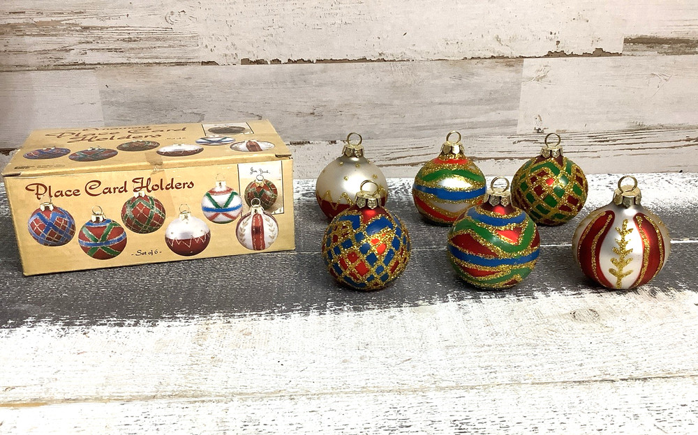 Vintage Ornament Place Card Holders set of 6