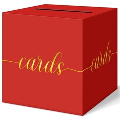 Red Graduation Card Box Gold Foil Gift For Wedding Reception Party Raffle