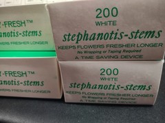 Stemson’s Stay-Fresh Stephanotis Stems White, 200 Pieces Absorbent Corsage Wires