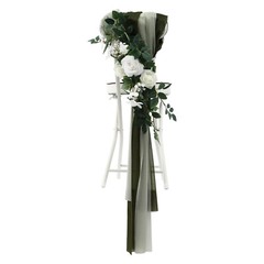 Wedding Chair Back Flowers Artificial Prevent Fading Wedding Chair Decorations