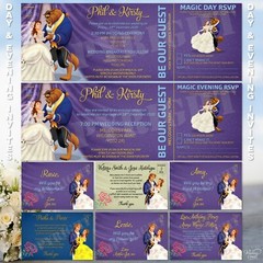 Beauty and the Beast Belle Wedding Invitations Disney Birthday Baby Invites Card