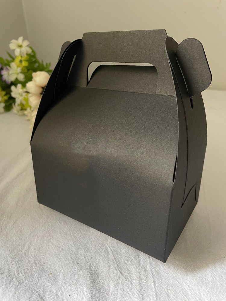 50x Black wedding party favor personalized gift Sticker Cookie Candy Cake boxes