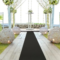 Versatile 30 Feet Black Aisle Runner for Weddings & Outdoor Celebrations