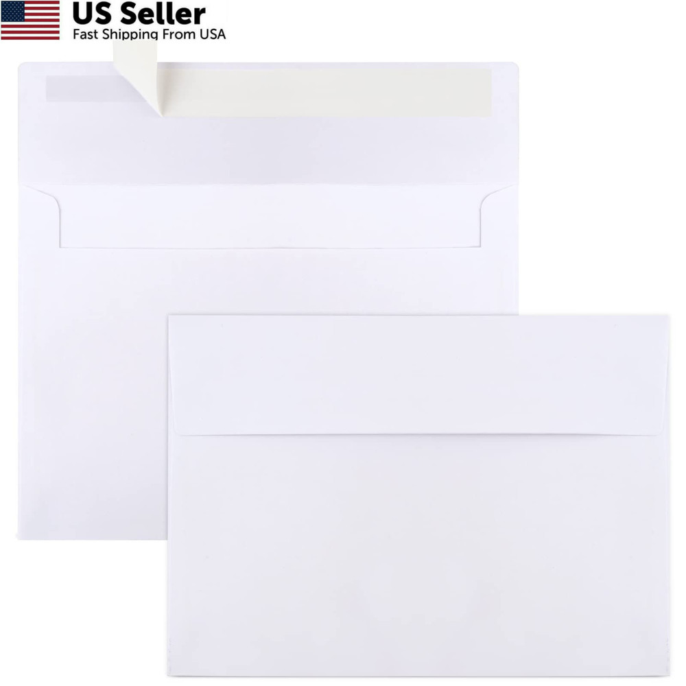 50 Packs 5×7 Envelopes, White A7 Envelopes for (5.25×7.25in),