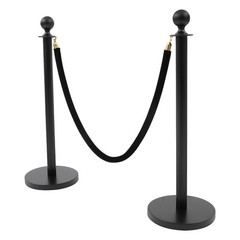 Crowd Control Barriers, Stanchion Posts with Ball Top – Durable Steel Set