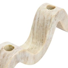 Marble Wave Double Taper Candle Holder Beige