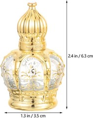 DOITOOL 2 Pcs Glass Water Bottles Refillable Essential Oil 0.3 Ounces, Golden