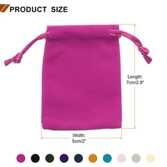 20pcs Velvet Gift Bags 2″ x 2.8″ Drawstring Jewelry Pouches 10 Colors