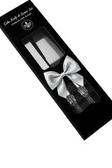 Elegant Cake Knife and Server Set, Stainless Steel, Crystal Handle, Silver