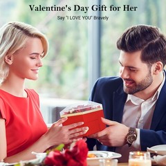 Preserved Rose Gifts for Women, Eternal Flower Rose Box with Heart Necklace, Ro