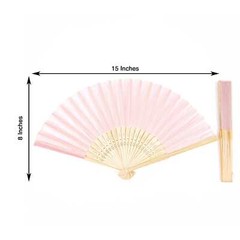 5 Handheld Silk Folding Fans Decorative Wedding Favor Party Events Decorations