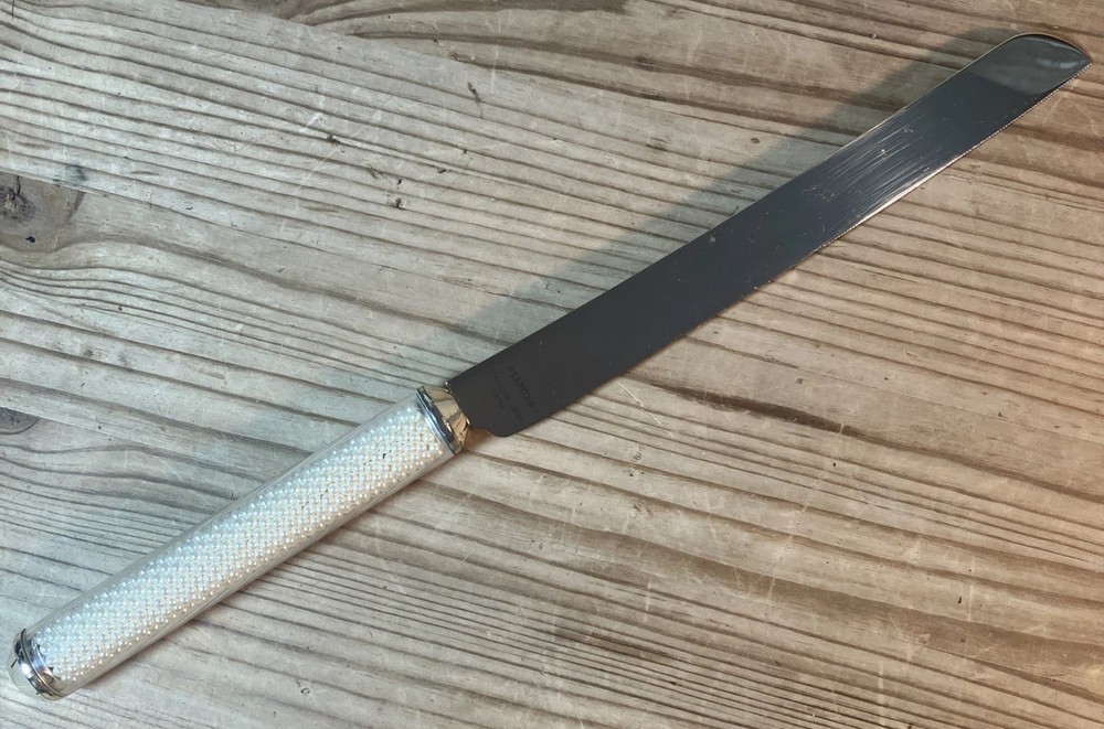 Lenox Jubilee Pearl Stainless Steel Wedding Cake Dessert Serving Knife 13 In