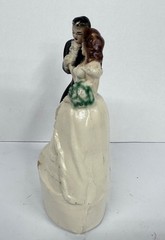Vintage 1948 Paper Mache Bride and Groom Wedding Cake Topper