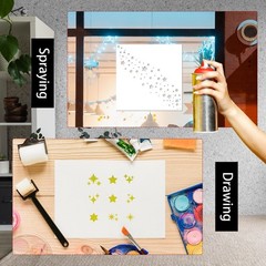AFRITEE Reusable Star Stencils for Painting – 15 Pcs Large Star Stencils Suit…