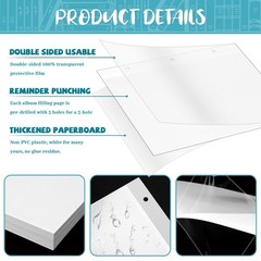 VOKOY 60 Sheets/120 Pages Photo Album Pages for 3 Ring Binder, Self Adhesive …