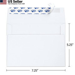 ValBox 5×7 Envelopes for Invitation 100 Qty A7 (5.25 x 7.25 Inches), White