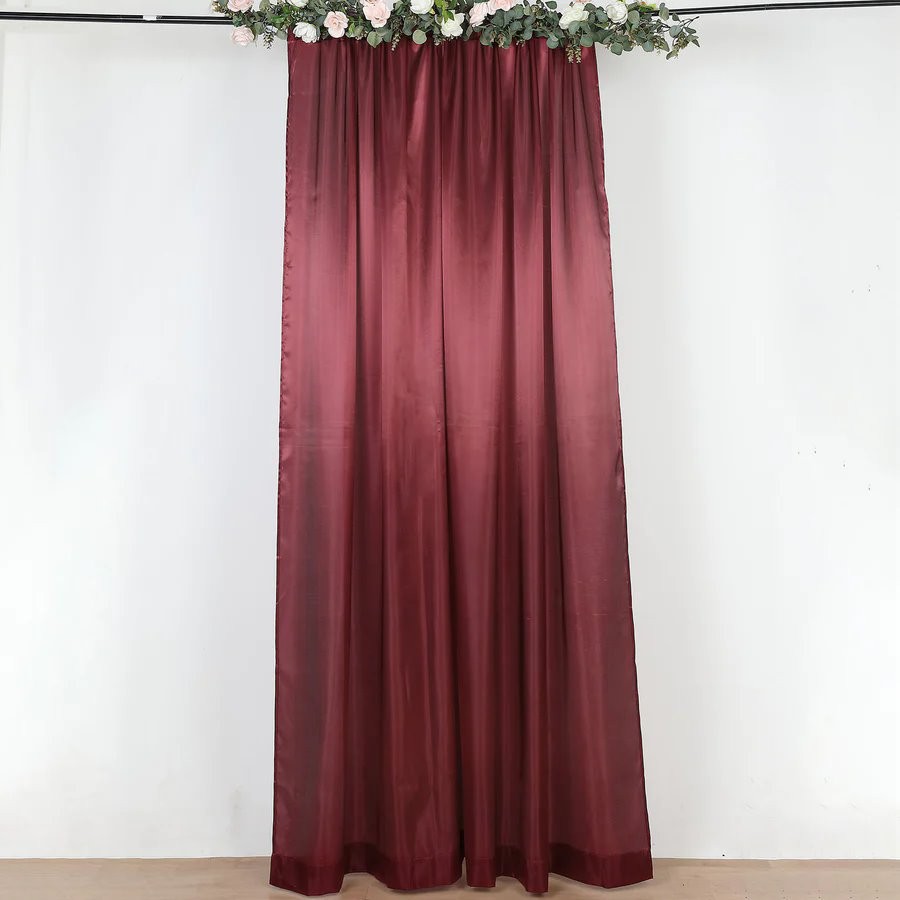 8×10 ft BURGUNDY Satin CURTAIN Wedding Photography Backdrop Panel Party