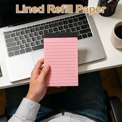 6 Pcs Writing Note Pads, 3 x 5 Inch A7 Lined Refill Paper, Pink