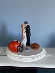 Cleveland Browns Cake Topper Bride Groom Wedding day NFL Funny Football Theme
