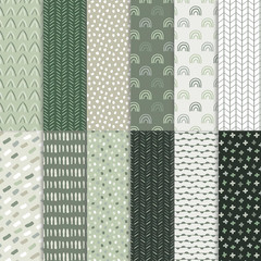 60 Sheets Sage Green Boho Scrapbook Paper, 8.3» X 5.7» Trendy Mint Green Boho