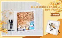 6 Pa 8 x 8 Inches Shadow Box Fre, 3D Wood Fre Memory Display Cases,1