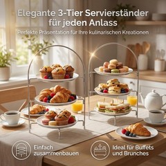 Etagere 3 Tier for Plates 20-28cm – Serving Platter & Plate Etagere Metal -…