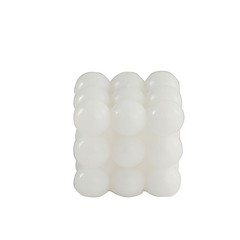 2 WHITE Bubble Cube Unscented Paraffin Wax CANDLES Wedding Centerpieces Events
