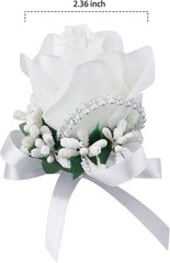 Handmade White Wedding Wrist Corsages – Luxurious 4-Pack for Special Occasions