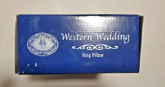 New Montana Silversmiths Country & Western Wedding White Ring Pillow Orange Bow