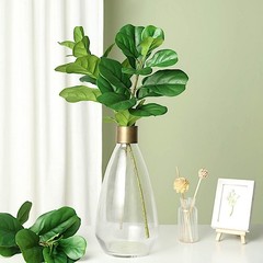 Green 2 Bushes 25″ Artificial Fiddle Leaves Stems Party Decorations Supplies