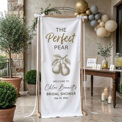 Custom Bridal Shower Banner, Perfect Pear Wedding Welcome Sign, Engagement Decor