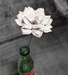 Handmade Paper Flower on stem (Gray Pattern No.1) for Wedding, St. Valentine’s