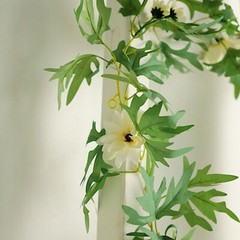 CREAM 6 ft SILK Daisy FLOWERS Garland Leaves Hanging Vine Party Home Decorations