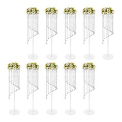 10PCS 80cm/31.5in Wedding Flower Vase Clear Acrylic Floral Stand for Table