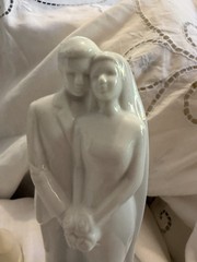 House Of Lloyd Bride & Groom Figurine Porcelain Ceramic White 8” Vintage Wedding