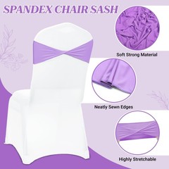 Mds Pack Of 50 Spandex Chair Sashes Bows Elastic Stretch Dining Chair Bands