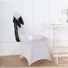Black Satin Chair Sashes 6”x106” Wedding Party Banquet Event Decor (10ea)