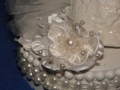 New Elegant Mirrored Heart Medium skin Bride & Groom Wedding Caketop #346