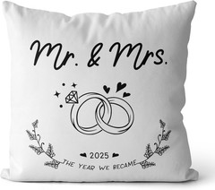 Mr and Mrs Wedding Gifts Pillow Covers 18×18, Wedding Gifts for Couples 2025 New