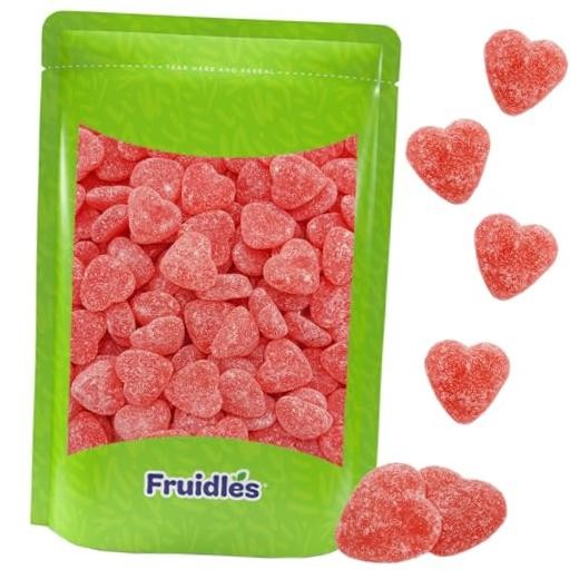 Cherry Hearts Sanded Gummi Jelly, Delicious Gummy Candy, Fun and Half-Pound