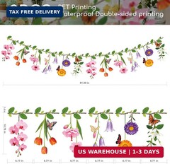 2PCS Flower Banner Reusable Wildflower Garland Floral for Spring Party Enchanted