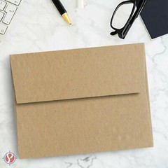 A7 Grocer Kraft Envelopes, 5 1/4″ x 7 1/4″, Square Flap, 70lb Text (105gsm)
