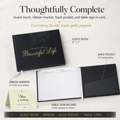 Only Zest Funeral Guest Book for Memorial Service Black