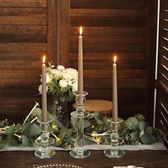 60 Taupe Premium 10″ Taper Candles Unscented Dinner Party Wedding Decorations