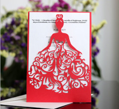 10PCS Laser Cut Party Invitations Sweet 16, Wedding, Quinceanera Party Card