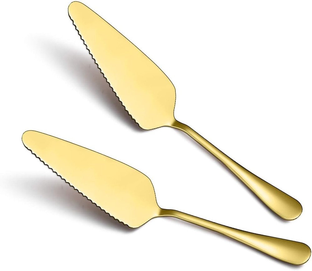 Gold Cake Pie Pastry Server Pack Of 2, Wedding Cake Knife And Server Set,