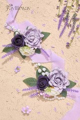 Rose Purple Corsage and Boutonniere Set for Wedding Prom(Set of 2),Artificial…