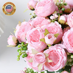 2 Packs Peonies Artificial Flowers, Light Pink Artificial Peonies, Silk Peonies