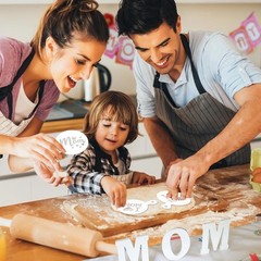 36 Pieces Reusable Mother’s Day Father’s Day Cookie Cake Stencils Templates M…